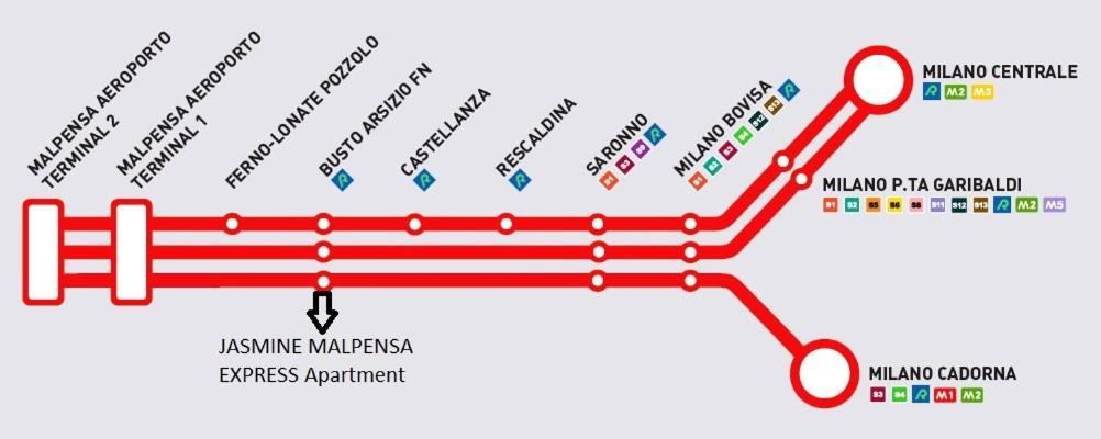 شقة Jasmine Malpensa Express And Train To Milano بوستو أرسيزيو المظهر الخارجي الصورة